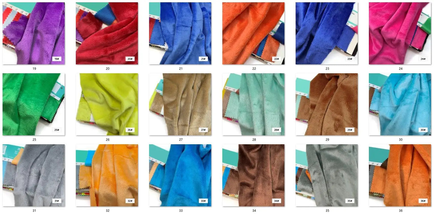 Plush Fabric 5mm Pile Length 100 Polyester 100 Colors Can Be Choose Hair Material for Popular Cotton Dolls DIY Handmade Fabric