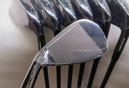 Golf Clubs Iron Set   P79.0 Black Tungsten  Golf Irons Set 4-9p 7Pcs Forged With Steel Shaft
