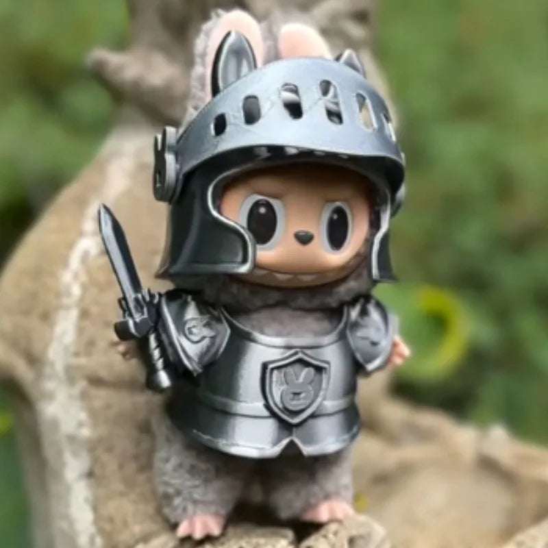 3D Armour for Labubu Clothes Dragon Slayer Knight Armor Sword Set Mini Plush Doll Clothing Fashion Doll Accessories Gift