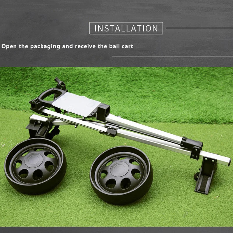 Professional Golf Bag Trolley Cart Portable 2 Wheel Foldable Aluminum Alloy Wear Resistant Golf Cart Course Use Trolley Cart