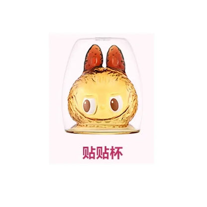 In-Stock Blind Box Labubu the Monsters Cheers Double Layered Glass Cup Cute Water Cup Handmade Decoration Model Birthday Gift