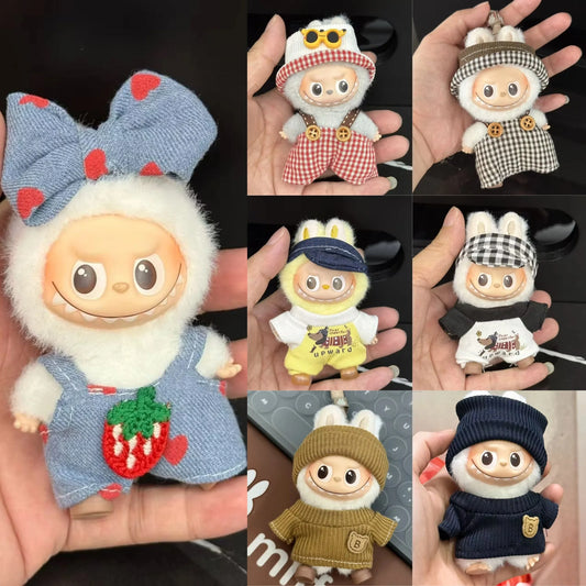 Mini Labubu Clothes Dress Pants Set for 10.5cm Labubu V4 the Monsters Pin Doll Clothes Outfit Accessories Ropa Labubu