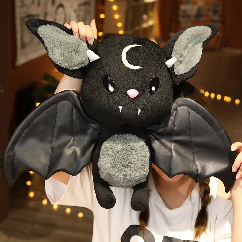 25cm Demon Bat Halloween Plush Toys Four-Color Dark Series Bats Cartoon Soft Model for Boys or Girls Christmas Halloween Gifts