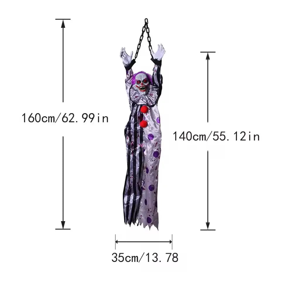 Halloween Decorations Electric Voice-Activated Hanging Ghost Clown Hanging Ghost Haunted House Horror Decoration Props