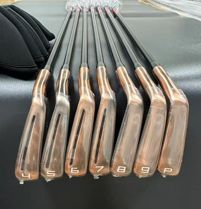New Brand Golf Irons Copper Color Set P 790 456789p With Shaft and Grip P790 Golf Club Iron Set 8pcs Head Cover