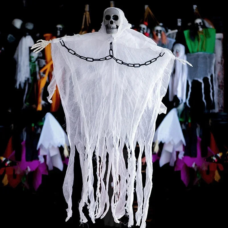 1-3pcs Halloween Hanging Ghost Decorations Skull Scary Gauze Fabric for Haunted House Porch Scary Props Terror Hanging Ornaments