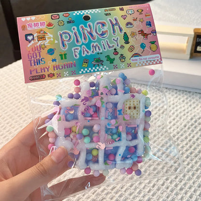 Mini Simulation Cartoon Donut Cat Paw Waffle TPR Pinch Squeeze Toys Slow Rebound Decompression Stress Relief Soft Plastic Toys