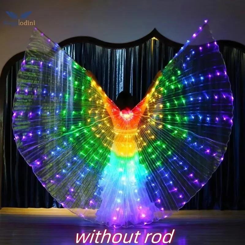 LED Isis Wings Glowing Wings Adult Children Belly Dance Costume Butterfly Wings for Halloween Christmas Party Stage Performance