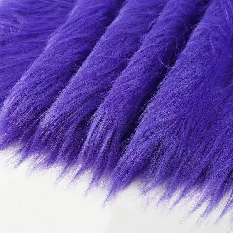 5x180cm Long Faux Fur Plush Silk Fabric Handmade DIY Doll Garment Toy Beard Hair Immitation Fox Fur Plush Ribbon Fabric