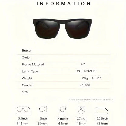 2pcs Square Polarized Sunglasses Anti Glare Sun Shades for Summer Party Vacation Travel Driving Fishing