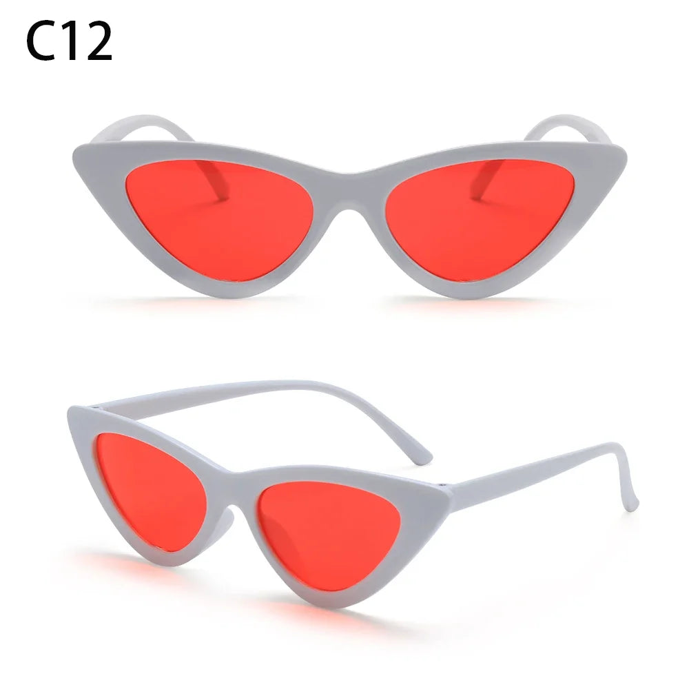 2023 Sexy Cat Eye Sunglasses Women Mirror Black Small Triangle Sun Glasses Female Lens Shades Eyewear Outdoor Driving Sunglasse