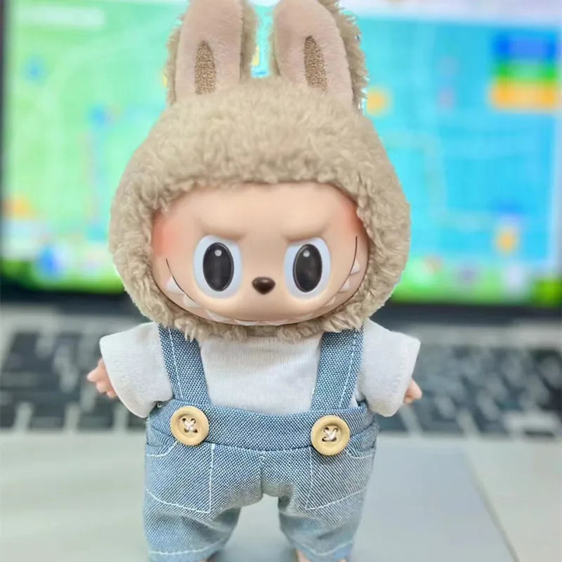17cm Cute Mini Plush Doll'S Clothes Outfit Accessories for Korea Kpop Exo Labubu Idol Dolls Sweater Hoodie Clothing DIY Kid Gift