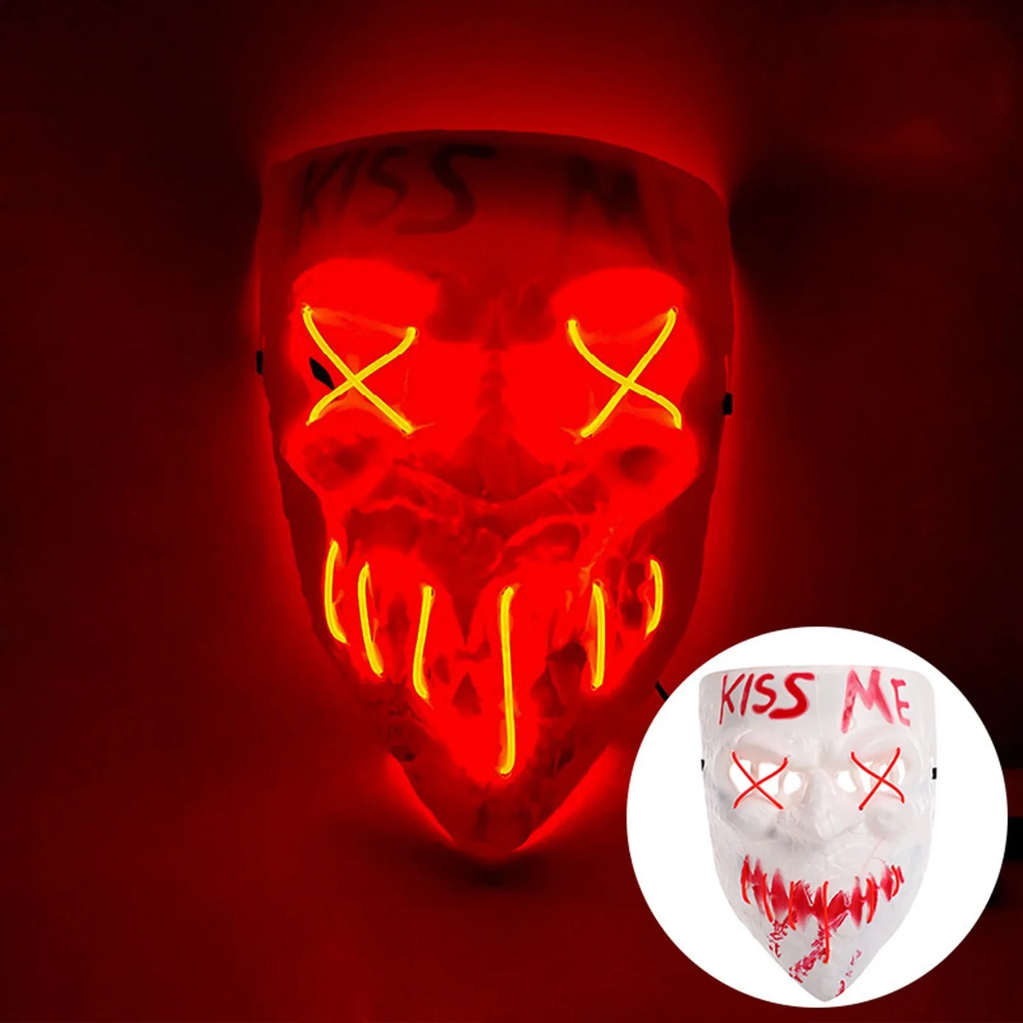 Luminous Mask Mask Dance Cold Light LED Mask Scary Mask for Festival Cosplay Halloween Costume Masquerade Parties,Carnival,Gift