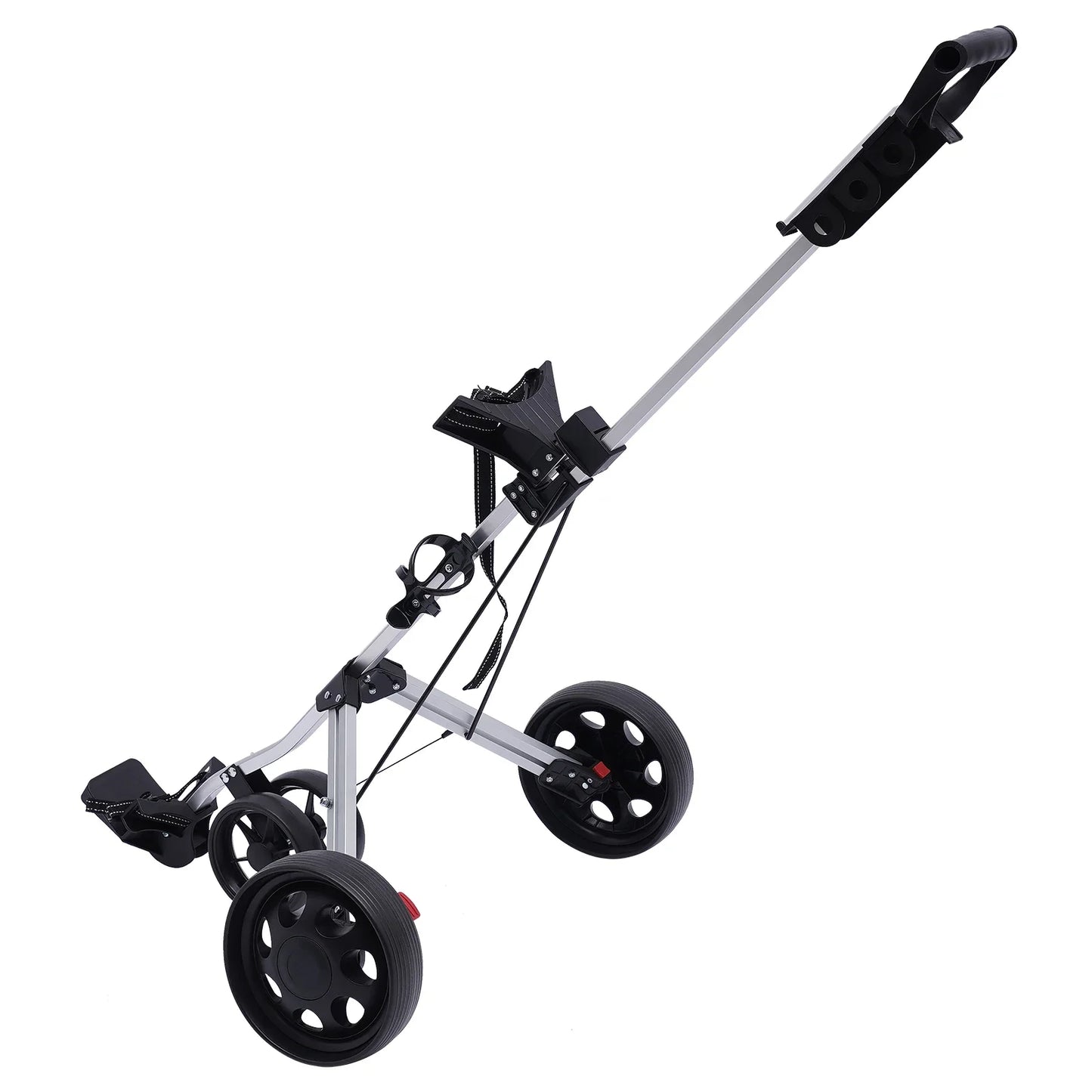 3 Wheel Push Pull Golf Cart Foldable Lightweight Golf Push Cart Portable Aluminum Alloy Golf Trolley With Foot Brake