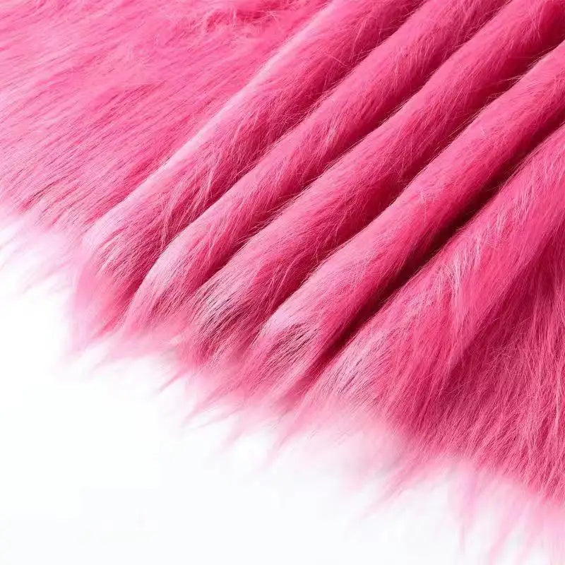 5x180cm Long Faux Fur Plush Silk Fabric Handmade DIY Doll Garment Toy Beard Hair Immitation Fox Fur Plush Ribbon Fabric