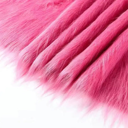 5x180cm Long Faux Fur Plush Silk Fabric Handmade DIY Doll Garment Toy Beard Hair Immitation Fox Fur Plush Ribbon Fabric