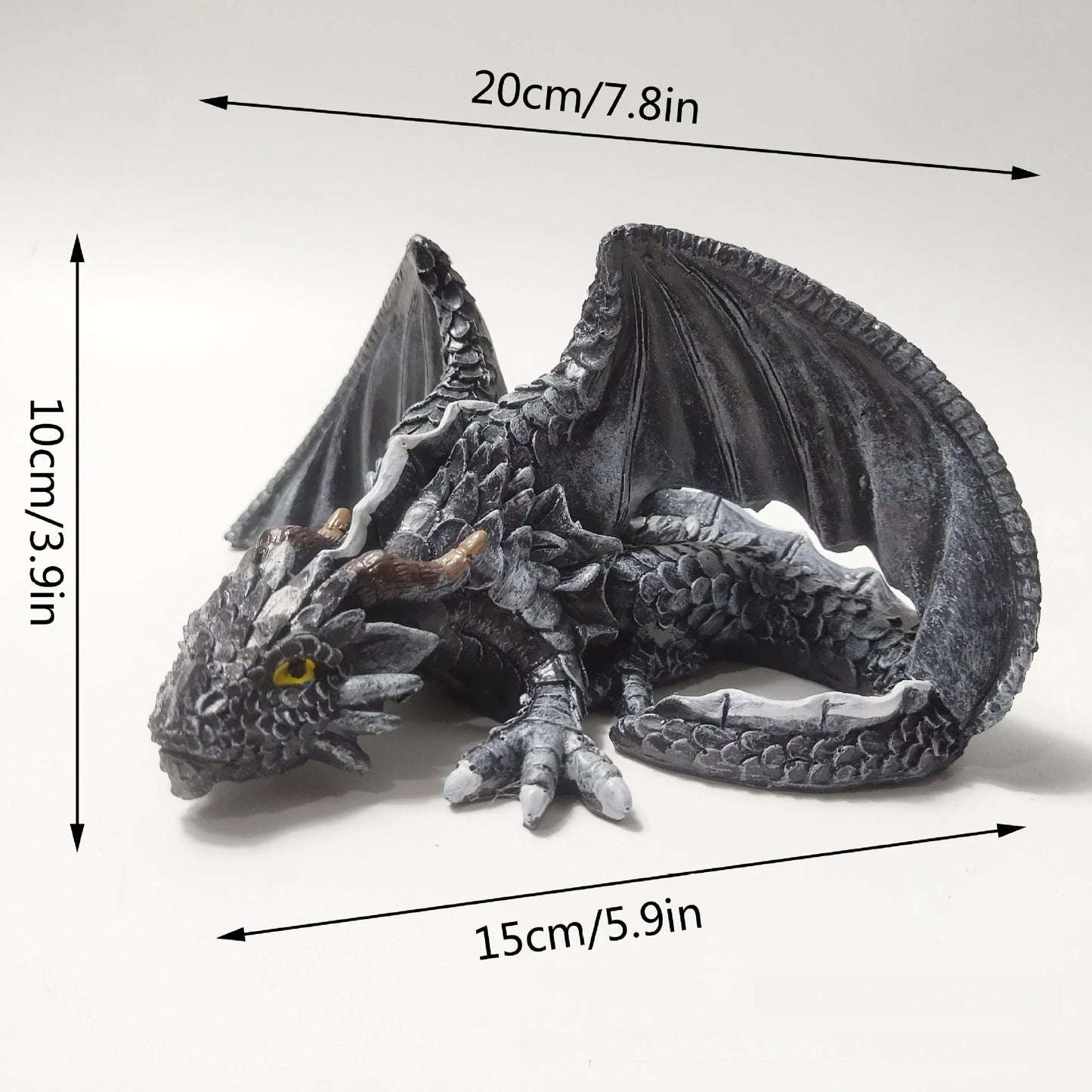 Garden Big Squatting Dragon Sculpture Guardian Statue Garden Dragon Sculpture Halloween Outdoor Gothic Decor