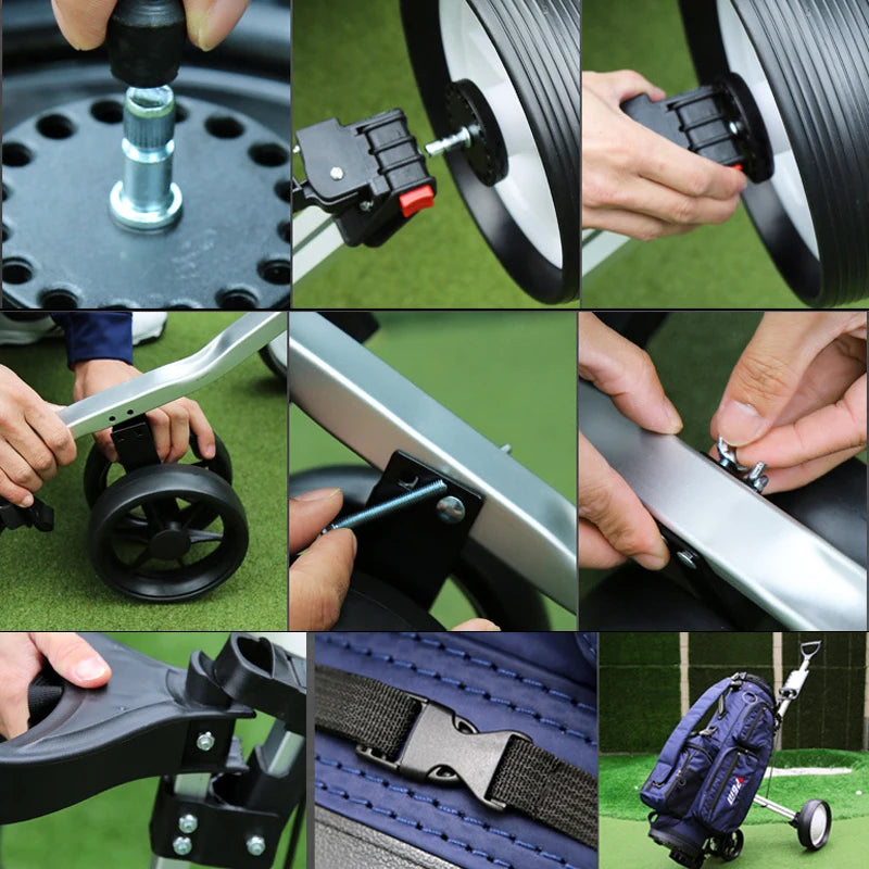 PGM Professional Folding Golf Trolley Outdoor Sports Travel Airport Baggage Check Carrier Cart Stroller Golf Pitch Tool Supplies