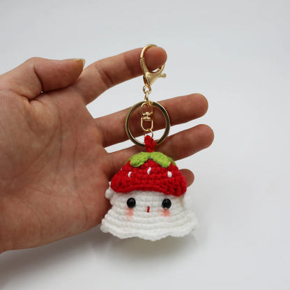 Halloween Home Decoration Handmade Knitted Witch Ghost Doll Ornament  Cute Pumpkin Ghost Keychain for Bag Pendant Christmas Gift