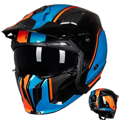 MT Off-Road Motorcycle Helmet Riding Full Face Helmet Variable Half Helmet Personality Unisex Retro Helmet