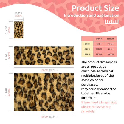 Leopard Print Plush Fabric 25x45cm/160x50cm/160x100cm Faux Fur Fabric 1cm Minky Fabric DIY Handmade/Decoration Sewing Fabric