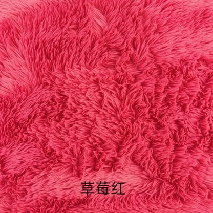 Soft Fluffy Faux Plush Fabric by the Meter for Cats Upholstery Carpets Dolls Diy Toy Sewing PV Fluff Cloth Thickened Beige Pink