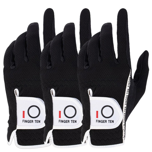 3 Pack Breathable Great Grip Golf Rain Gloves Men Left Right Hand All Weather Grip Black Grey Green S M ML L XL