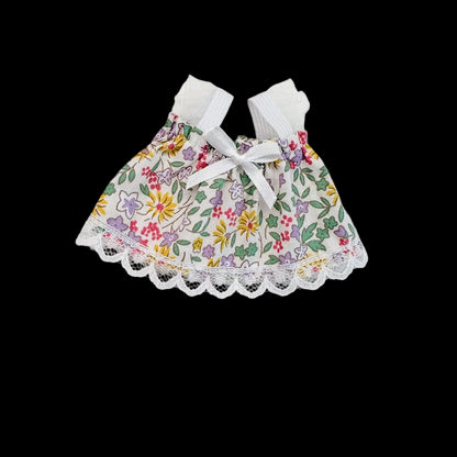 For Labubu 4.0 the Monsters Pin for Love Series Doll Clothes Mini Floral Skirt Dress for Mini Labubu Doll Clothes Accessories
