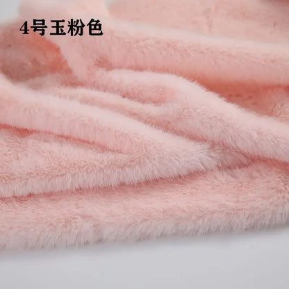 2cm Faux Mink Fur Plush Fabric by the Meter for Clothing Scarf Dolls Background Decoration Diy Sewing Cloth Soft Pink White Blue