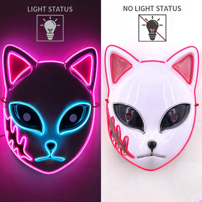 New Designed Glowing Halloween Party Mask Flashing LED Masks EL Neon Light Cosplay Mask Costume Props Glow Party Supplies