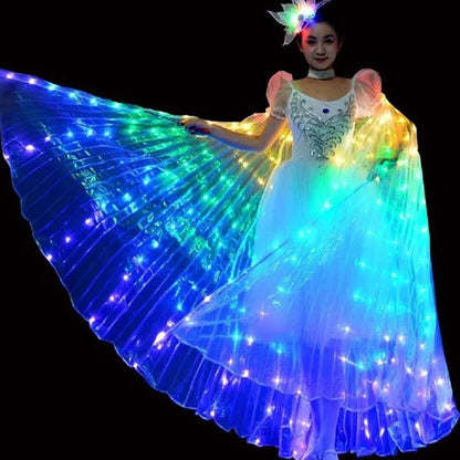 LED Isis Wings Glowing Wings Adult Children Belly Dance Costume Butterfly Wings for Halloween Christmas Party Stage Performance