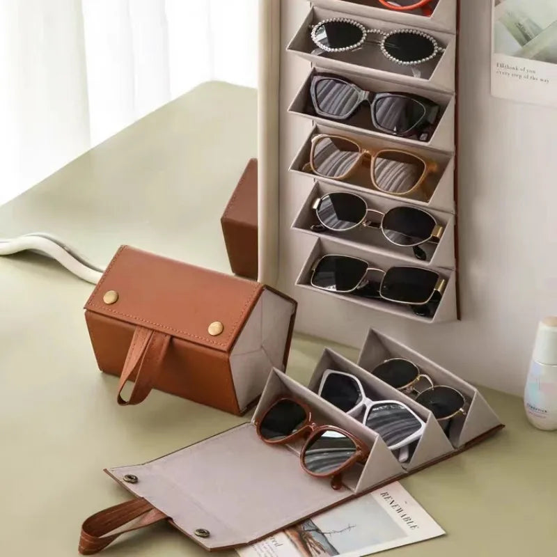 2/3/4/5/6 Grids Sunglasses Organizer Travel Organizers Accessories Storage Box for Glasses Portable Jewelry Boxes Makeup Case
