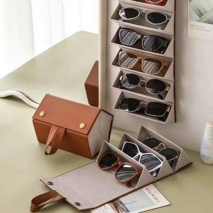 2/3/4/5/6 Grids Sunglasses Organizer Travel Organizers Accessories Storage Box for Glasses Portable Jewelry Boxes Makeup Case