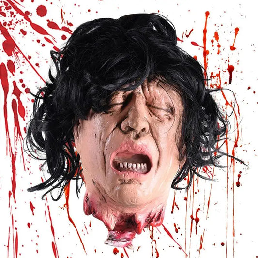 Cut Off Head Halloween Prop Spooky Bloody Severed Head Realistic Horror Head Indoor Outdoor Waterproof for Haunted Houses