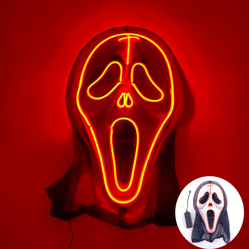 New Arrival Halloween Mask Horror Venom  LED Luminous Mask Cosplay Costume Makeup Prom Party