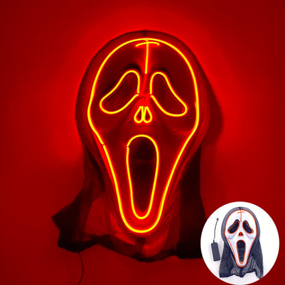 New Arrival Halloween Mask Horror Venom  LED Luminous Mask Cosplay Costume Makeup Prom Party