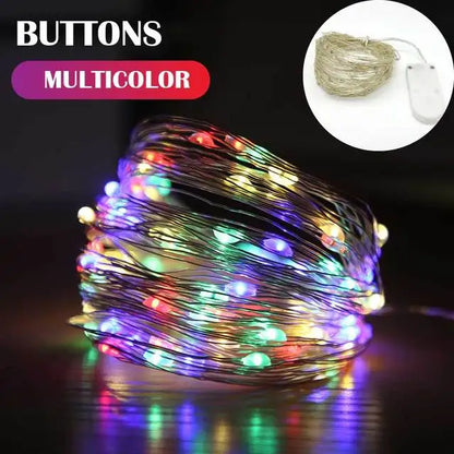 5 Colors LED Outdoor Light String Fairy Garland Battery Power Copper Wire Lights for Christmas Festoon Party Wedding