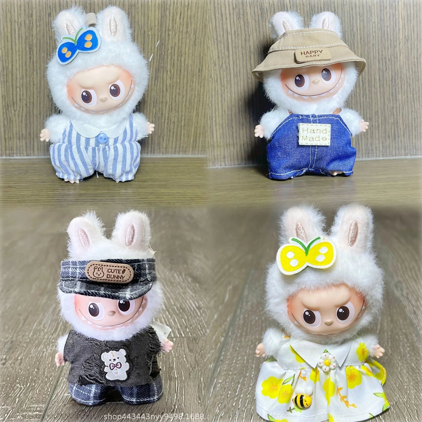 Mini Labubu Clothes Dress Pants Set for 10.5cm Labubu V4 the Monsters Pin Doll Clothes Outfit Accessories Ropa Labubu