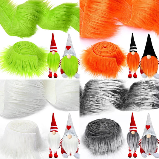 Faux Fur Fabric Christmas Fluffy Fuzzy Plush Patch Sewing Fur Cuts for DIY Gnome Doll Beard Craft Shaggy Winter Costume Material