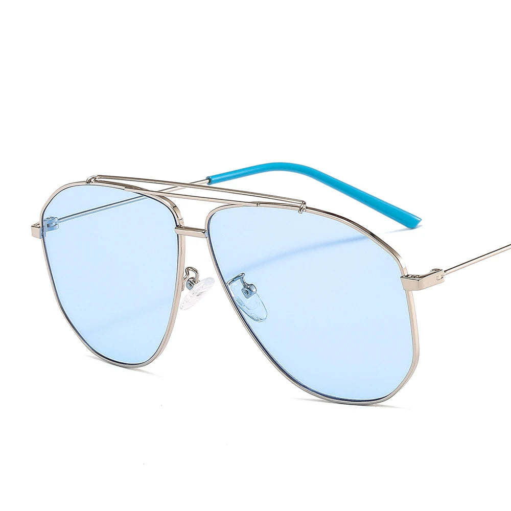 46224 Vintage Metal Frame Pilot Sunglasses Women Fashion Uv400 Glasses Men Anti Glare Sunglasses