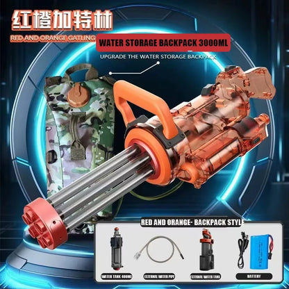 Summer Beach Pool Toys Water Toys Party Toys Gatling Gun Watergun Gatling Electric Powerful Water Gun Sports-Entertainment Gifts