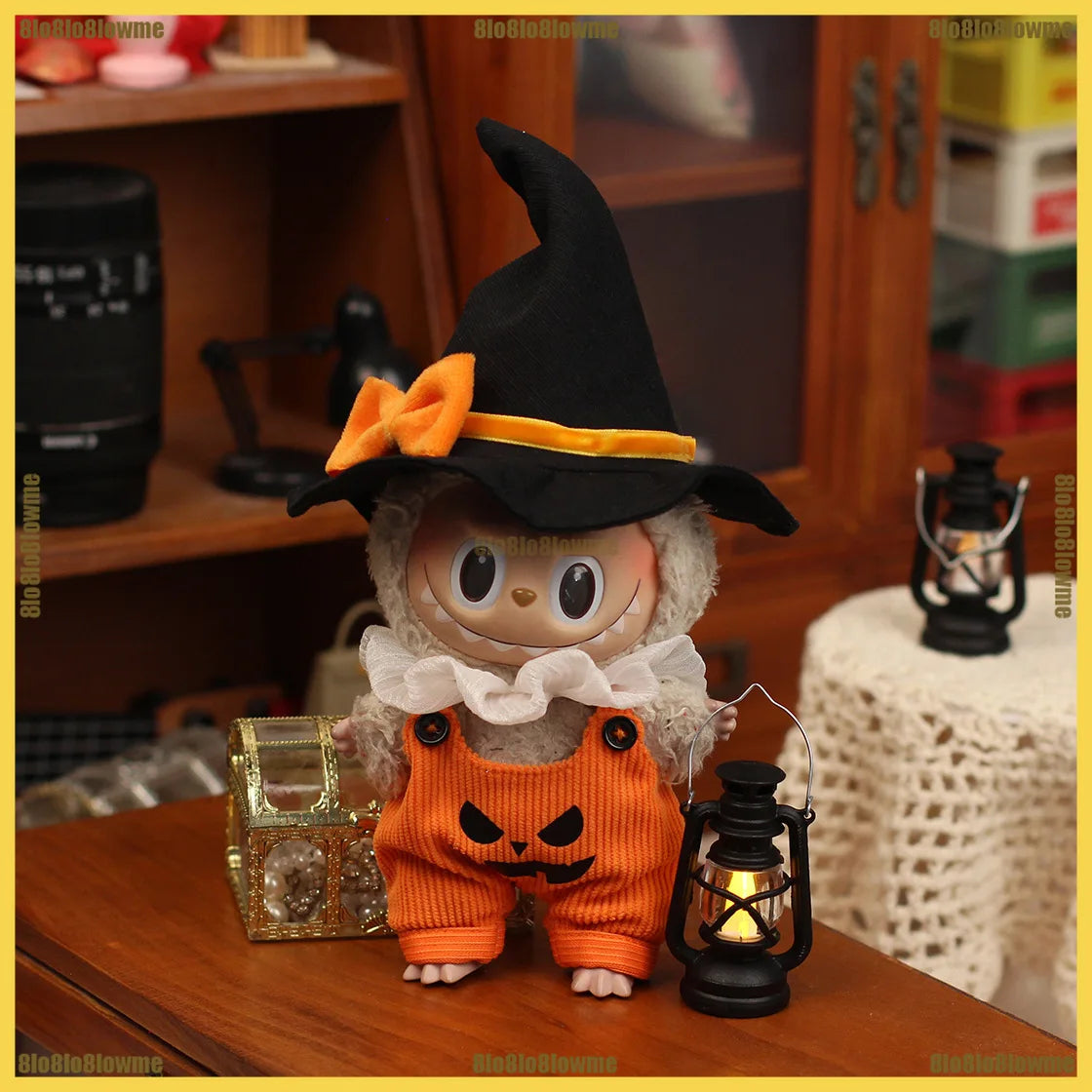 New Halloween Labubu Clothes Cute Witch Dress Pumpkin Belt Pants Ghost Outfit Mini Plush Doll Clothing Fashion Doll Accessories
