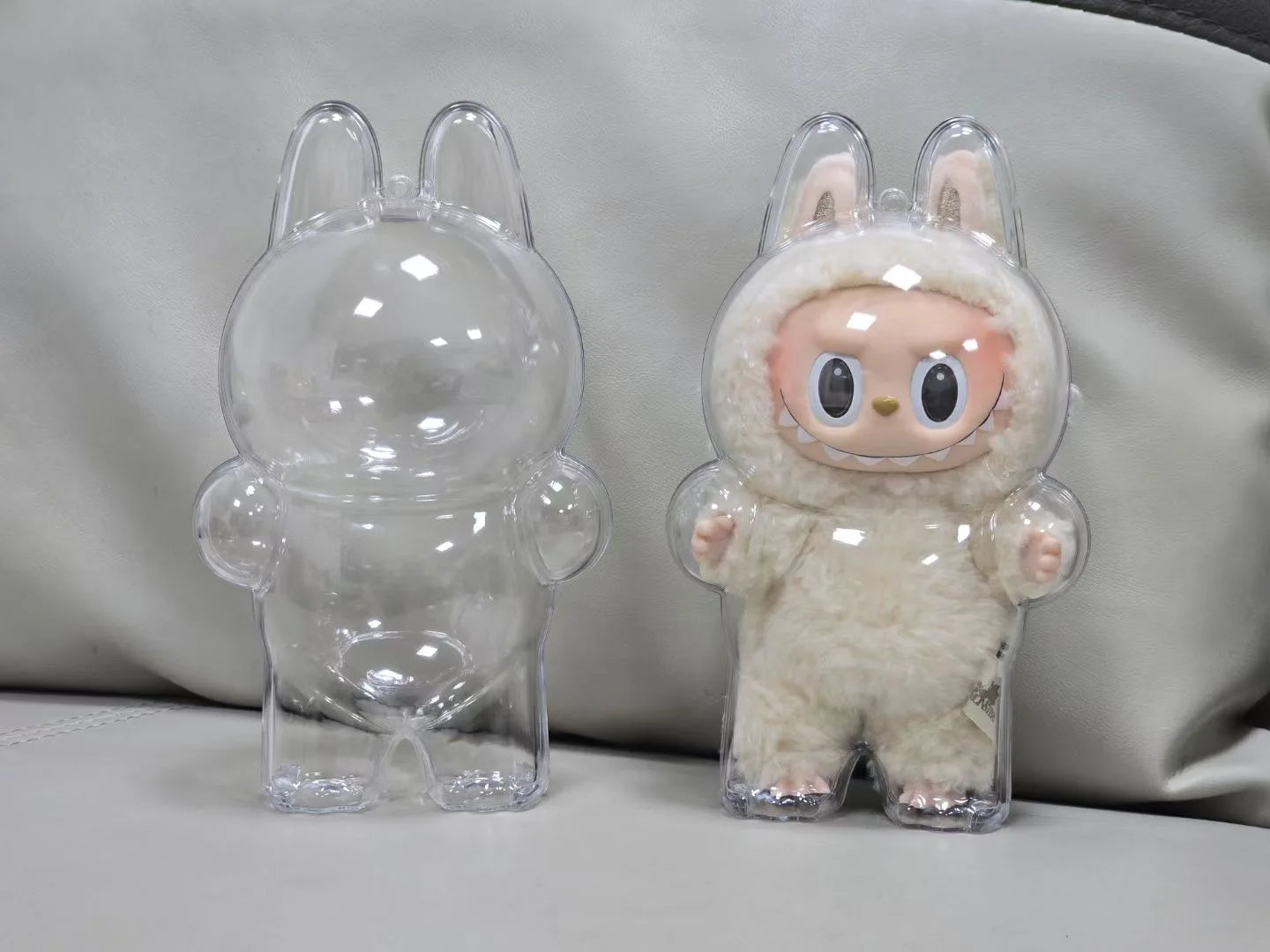 V1 V2 Labubu Protective Cover Cotton Doll Sitting Bag Transparent Doll 17cm Dustproof Hanging Plush Doll Dust Drying Doll Bag