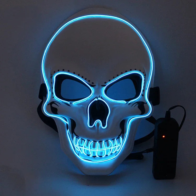 Halloween Horror Skull Mask - LED Cold Light Luminous, Cosplay Prop, Party Decoration, Spooky Glowing Skull Masks for Halloween