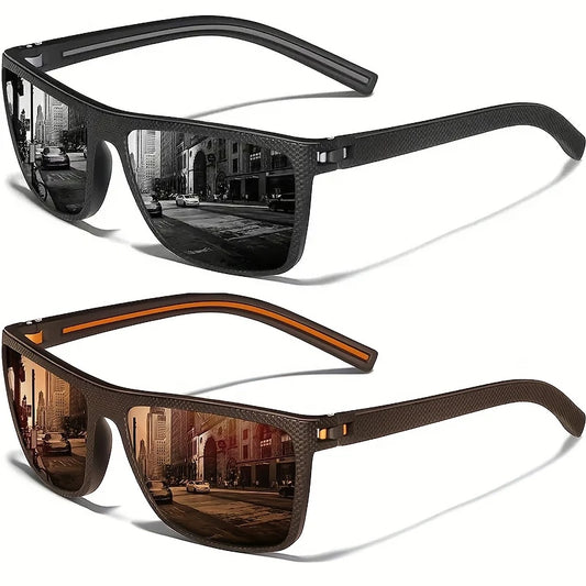 Square Polarized Sunglasses for Men and Women Lightweight Frame Sun Glasses With UV Protection