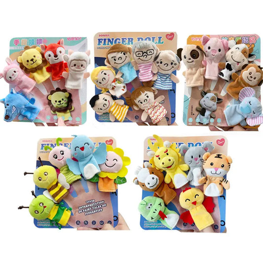 Children Animal Education Dolls Baby Finger Plush Doll Baby Hand Finger Puppets Toy Teaching Aids Boys Girls Tell Story Material