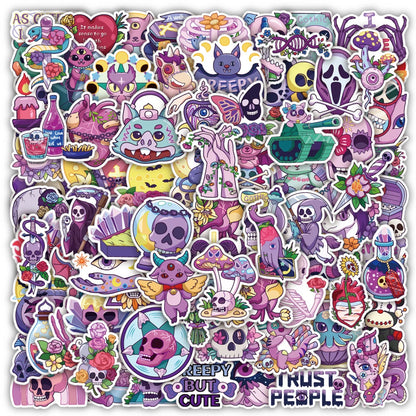 10/30/50/100pcs Cute Gothic Artistic Horror Halloween Stickers Cartoon Decal Laptop Phone Luggage Funny Cool Sticker for Kid Toy