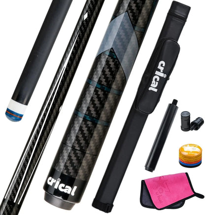 CRICAL Carbon Fiber Pool Cue Stick Billiard Cue Sticks Professional Low Deflection Pool Sticks With 12.5mm Tip and Radial Joint