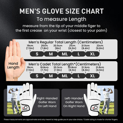 6 Pcs/3 Pair All Weather Grip Comfortable Golf Gloves Men Cabretta Leather Left Hand Right Hand S M ML L XL Drop Shipping