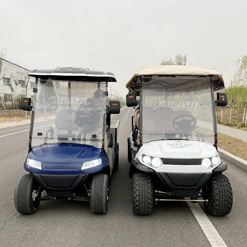High Quality Street Legal Two Seater 48V 72v Electric Golf Cart Golf Hunting Cart With Cargo Box Golf Utility Cart and Farm Cart